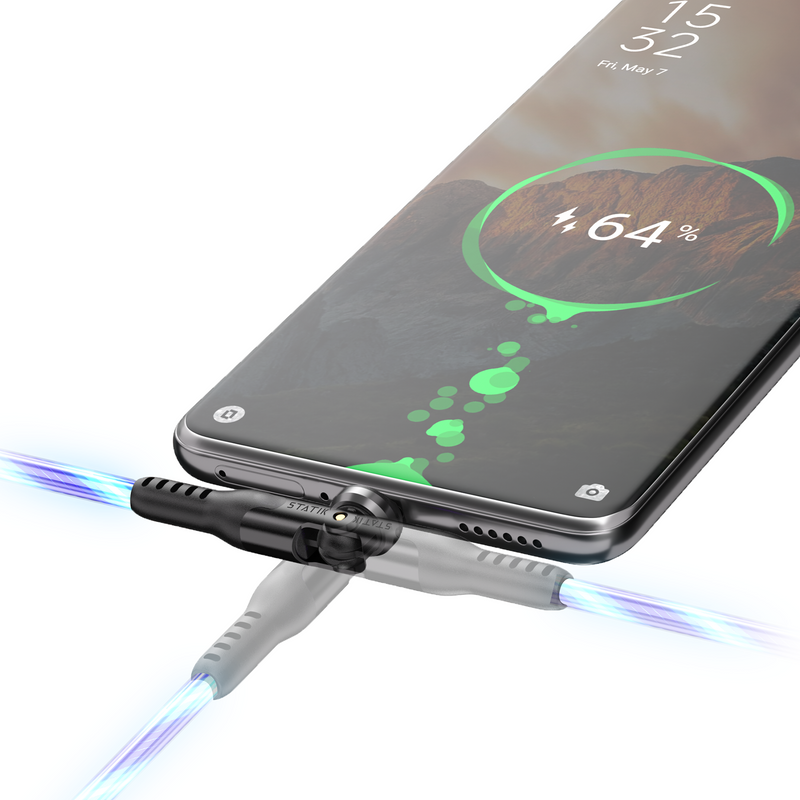 STATIK PowerPivot Glowing LED 6ft Cable USB-A to USB-C