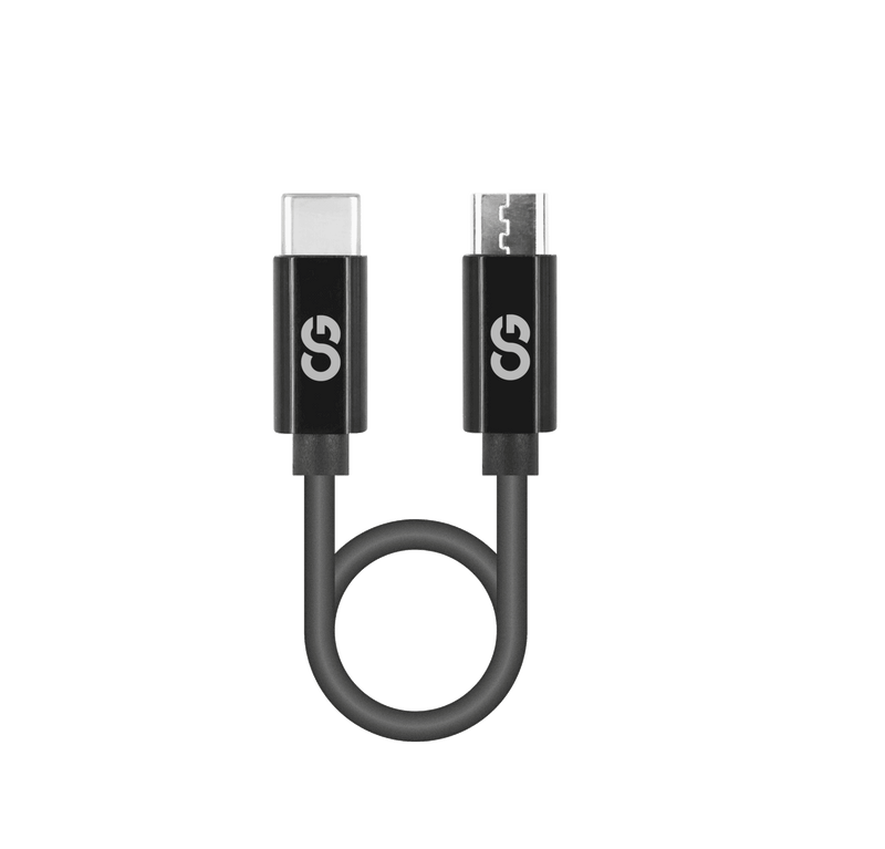 LOGiiX Sync & Charge Shortie 30cm USB-C to Micro USB - Black