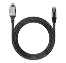 LOGiiX USB Type-C to Ethernet Braid 10ft Cable - Grey/Black