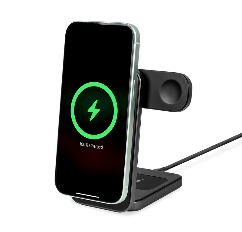 LOGiiX 3-in-1 Folding Qi Charging Stand with 20W charger