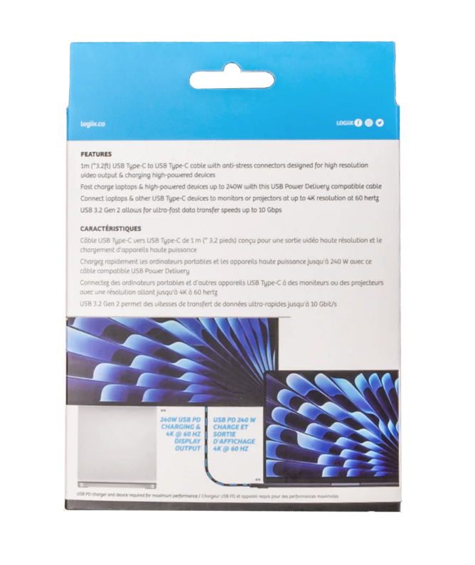 LOGiiX Piston Connect 240W Pro 1M USB3.2 USB-C to USB-C