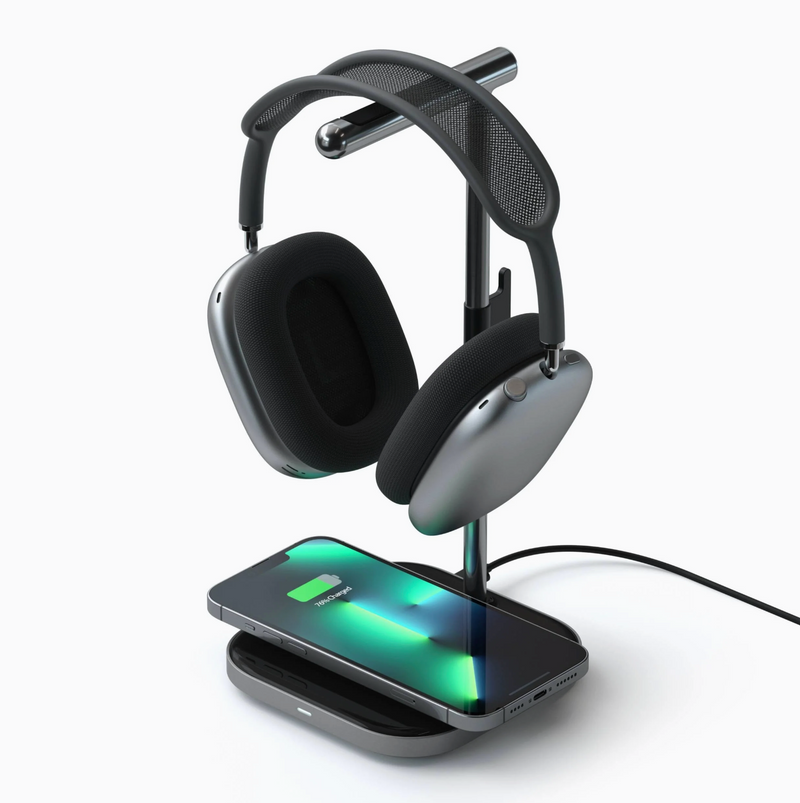 Satechi 2in1 Headphone Stand with Wireless Charger - Space Gray