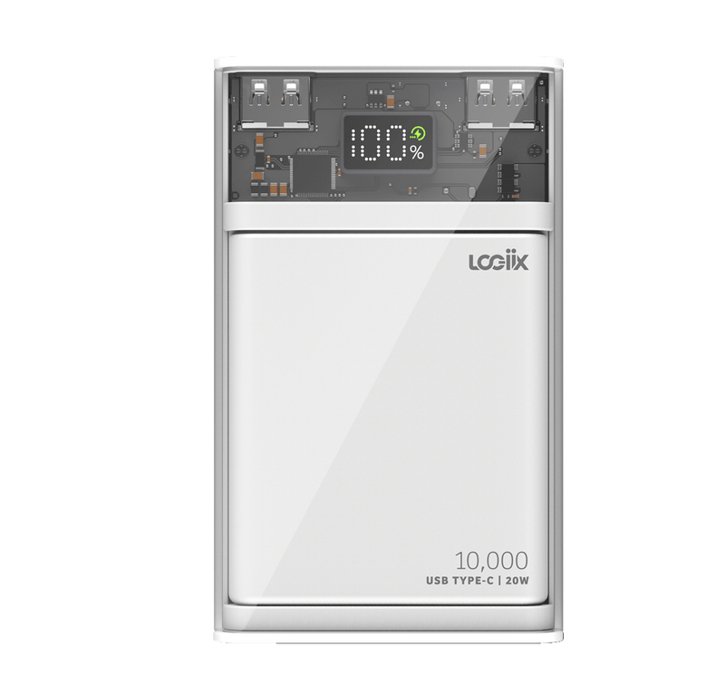 LOGiiX Piston Power 10000 mAh Crystal - White