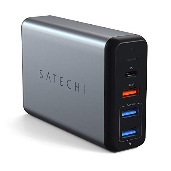 Satechi 75W Dual Type-C PD Travel Charger - Space Gray