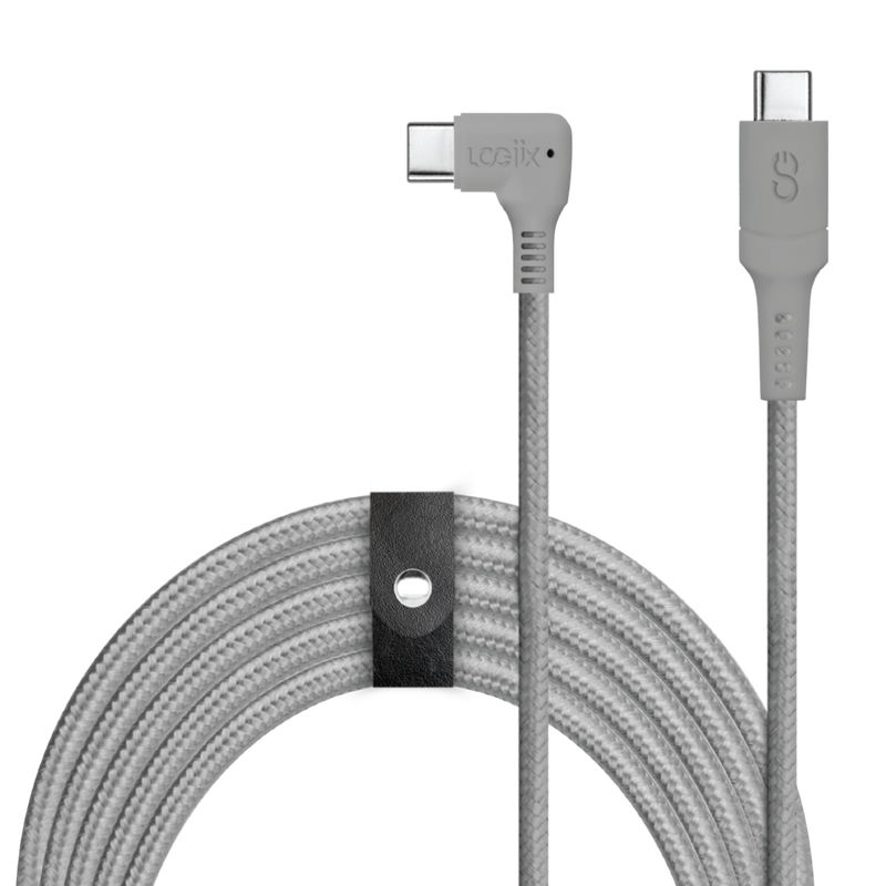 LOGiiX Piston Connect XL 90 3M USB-C to USB-C - Graphite Grey