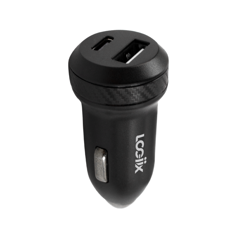 LOGiiX Power Lite 12W Duo Auto Charger - Black