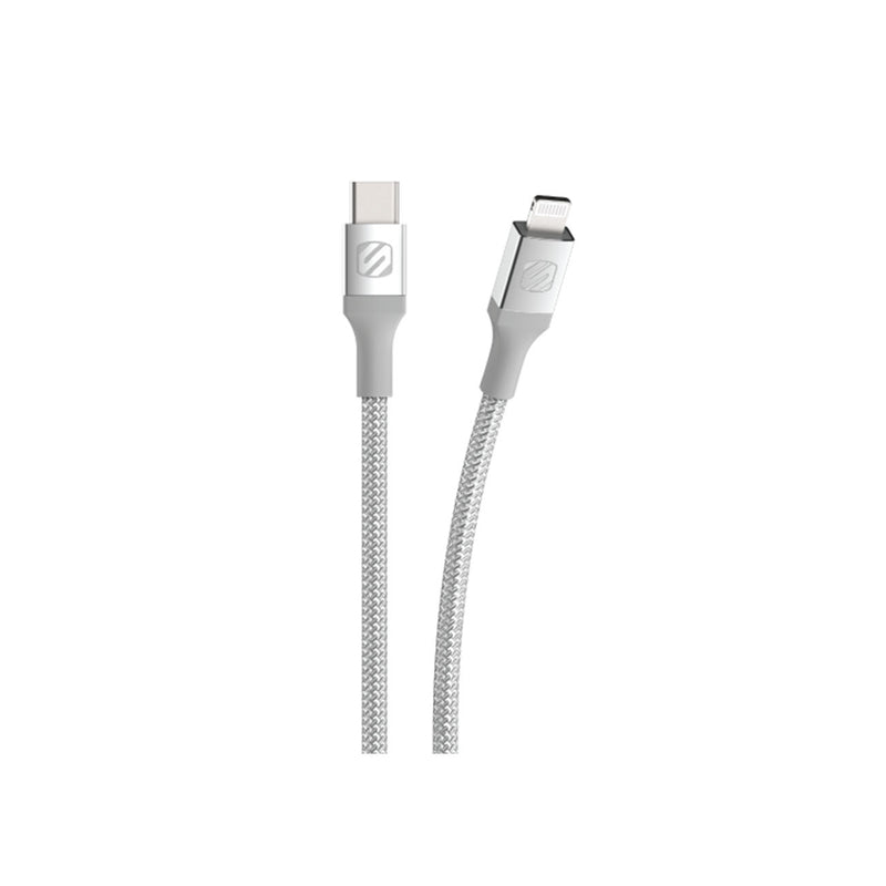 Scosche USB-C to Lightning Braided Charge & Sync Cable 8 ft. - Silver