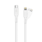 LOGiiX Sync & Charge Anti Stress 1.2M USB-C to Lightning - White