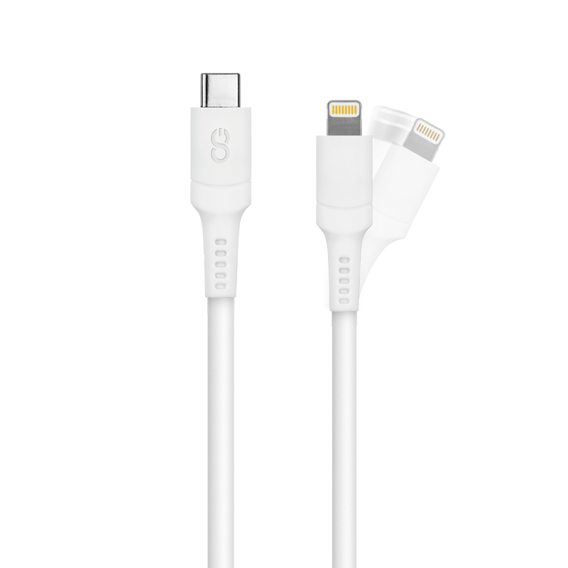 LOGiiX Sync & Charge Anti Stress 1.2M USB-C to Lightning - White