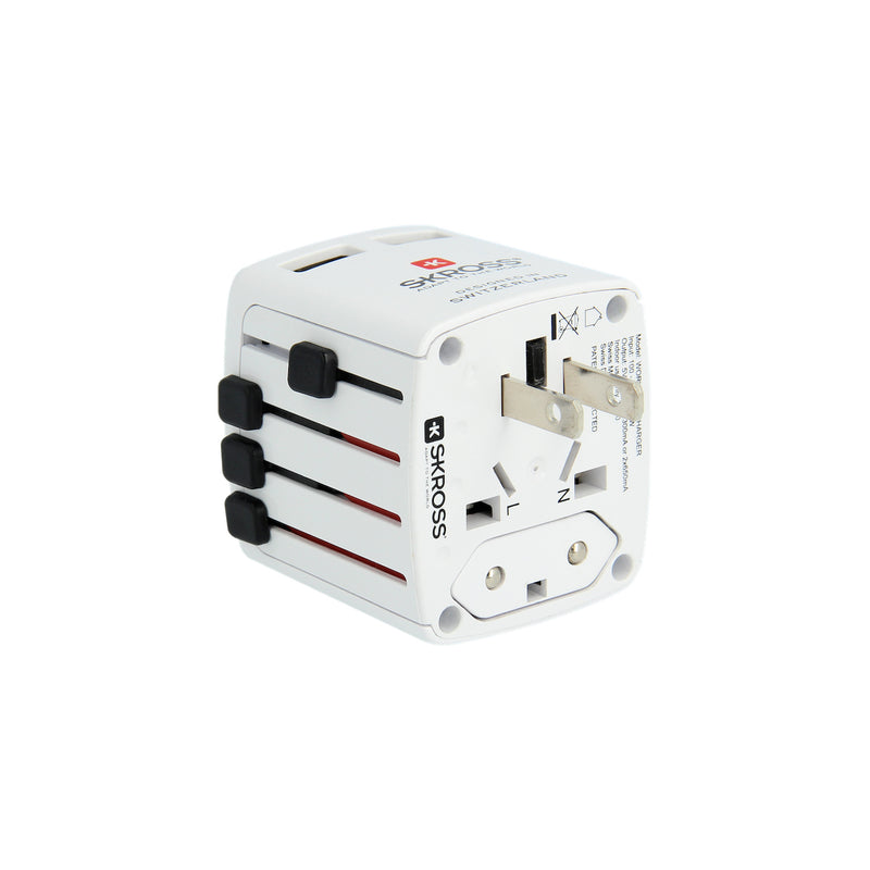 SKROSS World Travel Adapter with 2x USB-A