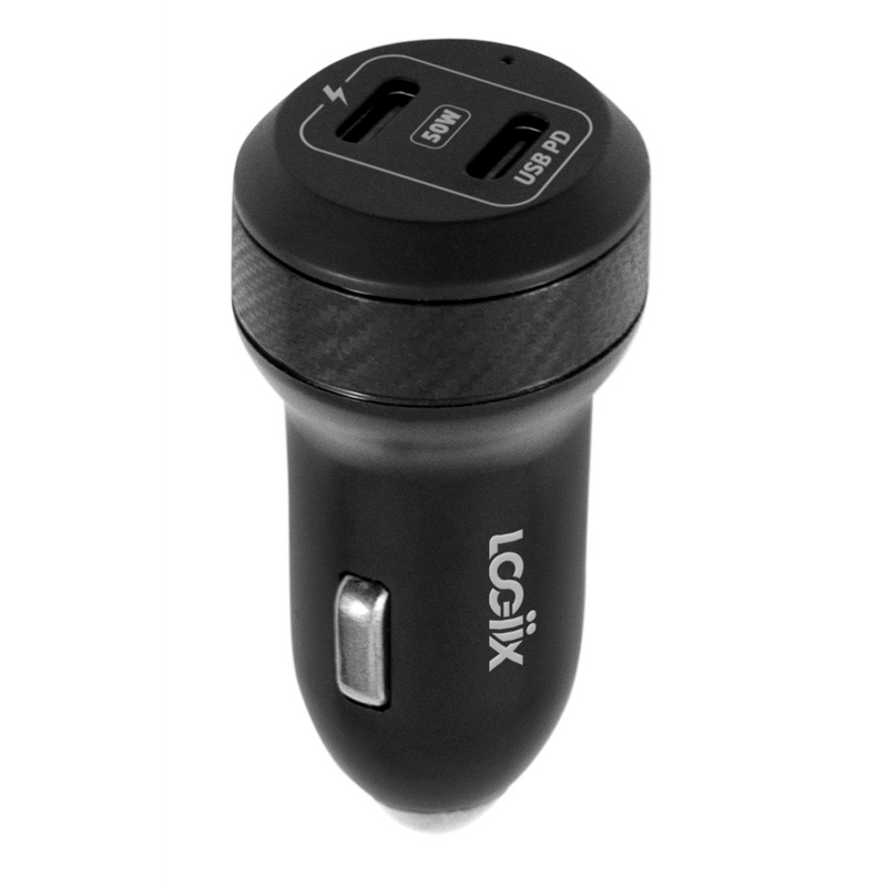 LOGiiX Power Lite 50W Duo Auto Charger - Black