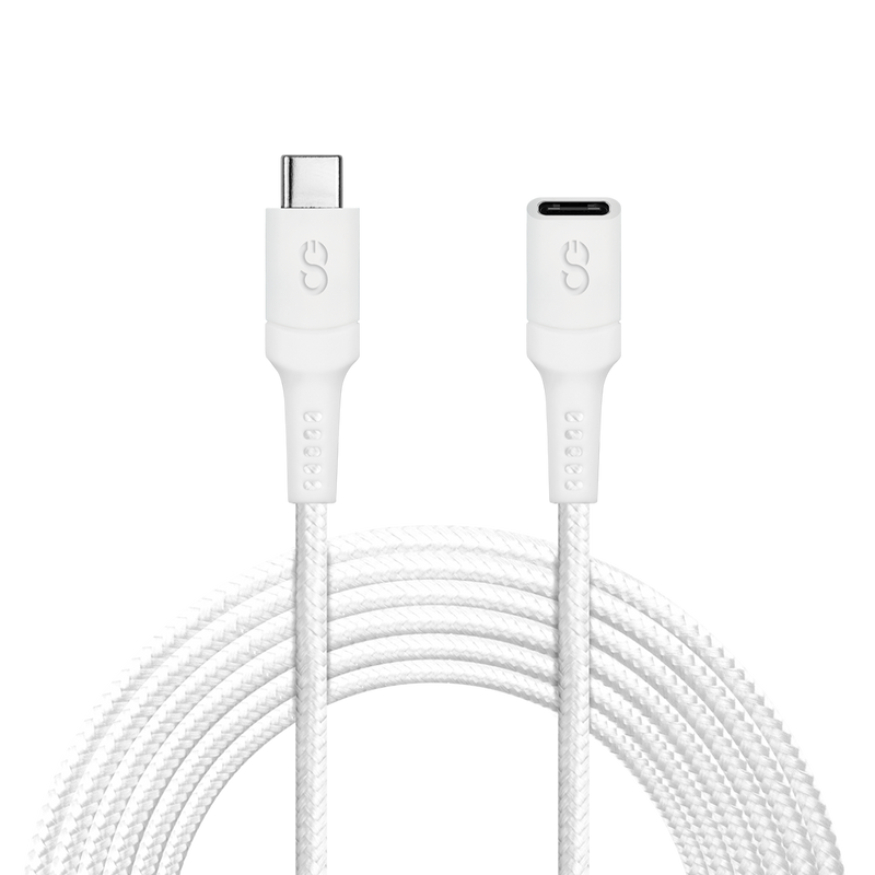 LOGiiX Piston Connect 2M Anti Stress USB-C female to USB-C male - White