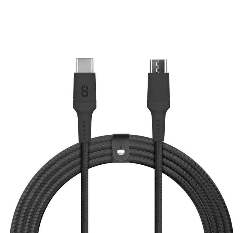 LOGiiX Piston Connect Braid 1.5M USB-C to Micro USB - Black