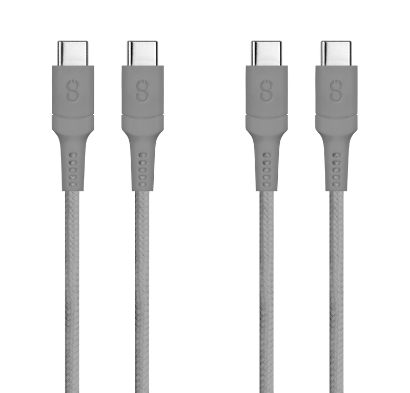 LOGiiX Piston Connect 2 Pack USB-C to USB-C x2 - Grey