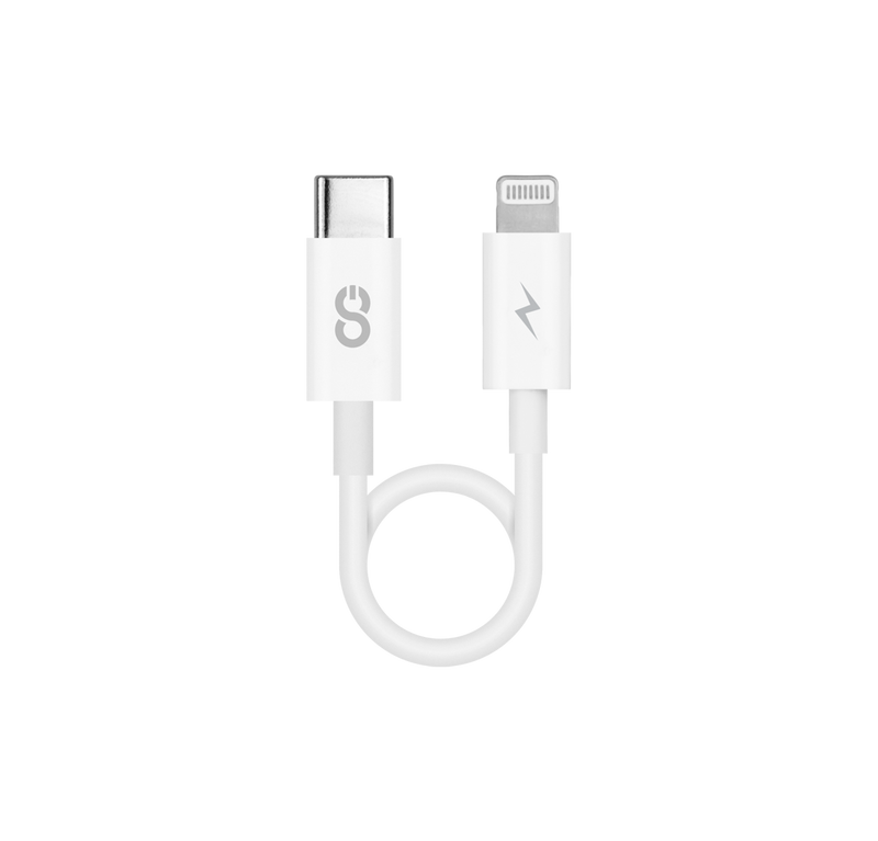 LOGiiX Sync & Charge Jolt Shortie 30cm USB-C to Lightning - White