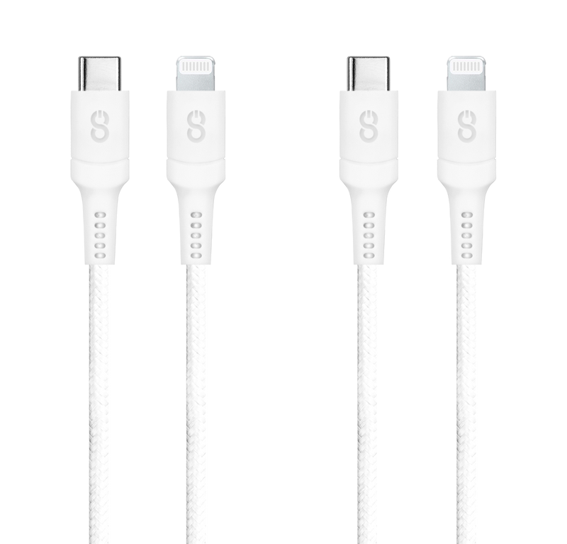 LOGiiX Piston Connect 2 Pack USB-C to Lightning x2 - White