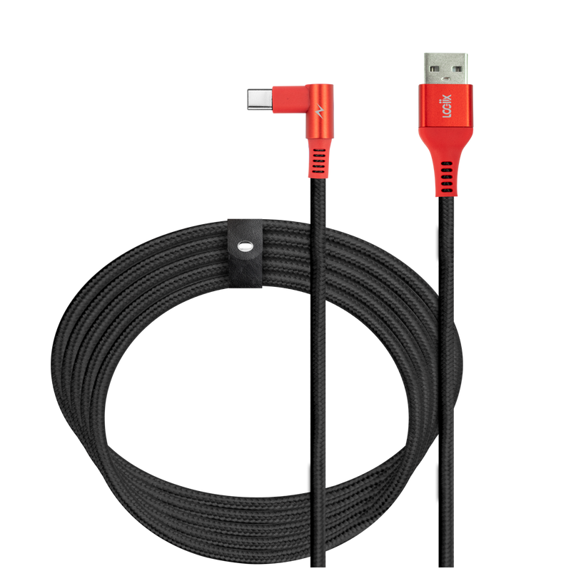 LOGiiX Piston Connect XL Play USB-A to USB-C Gaming cable - Black/Red