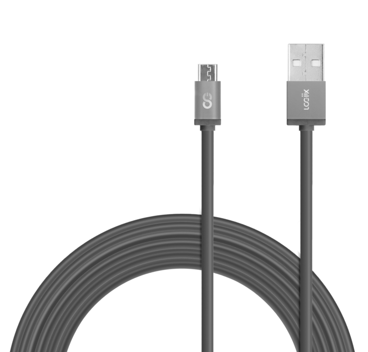 LOGiiX Piston Connect XL 3M USB-A to Micro USB - Black/Grey
