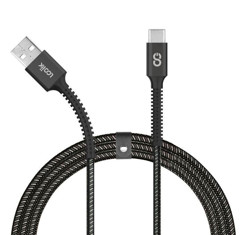 LOGiiX Piston Connect Armour+ 1.5M USB-A to USB-C - Black